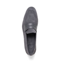 Zelli Tippa Suede and Calfskin Penny Loafers in Grey