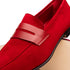 Zelli Tippa Suede and Calfskin Slip-On Penny Loafers in Red