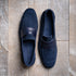 Zelli Tippa Suede and Calfskin Slip-On Penny Loafers in Navy