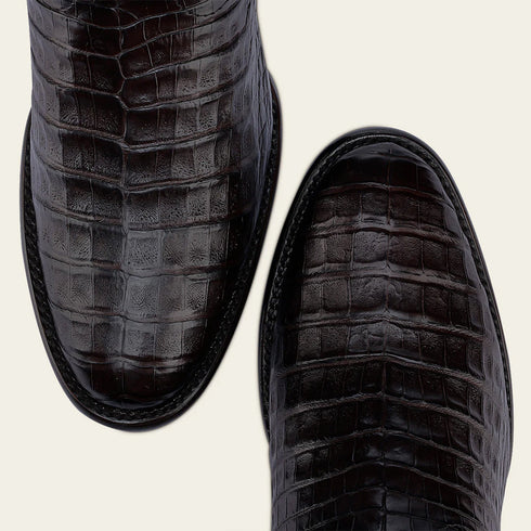 Brown Round Toe Caiman Boot