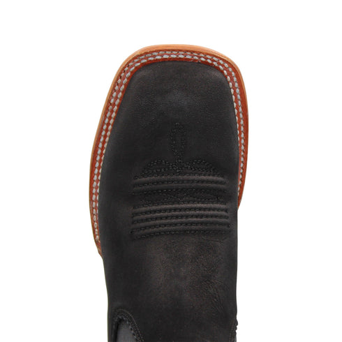 Square Toe Black Short Cowboy Boots