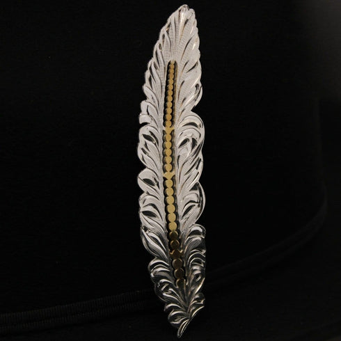 Tombstone Hats Gold and silver Metal (Alpaca) Feather for Straw or Felt Cowboy Hat