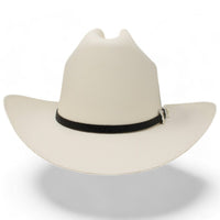 Tombstone 1,000X Cowboy El Fantasma Shape Hat with Feathers Brim 3 1/2"