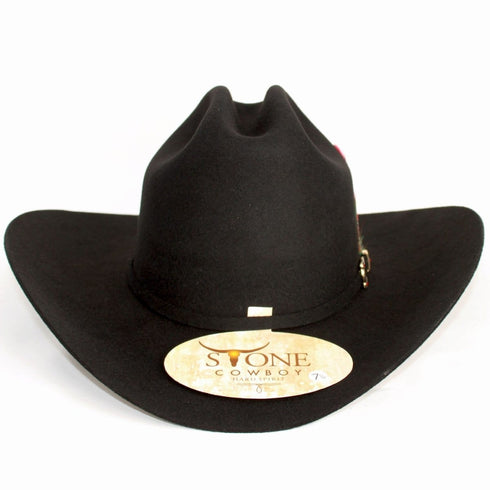 Stone 100X Johnson Cowboy Felt Hat Black