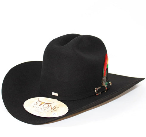 Stone 100X Johnson Cowboy Felt Hat Black