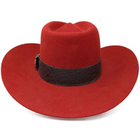 Stone 100X Unisex Cowboy Felt Hat Red