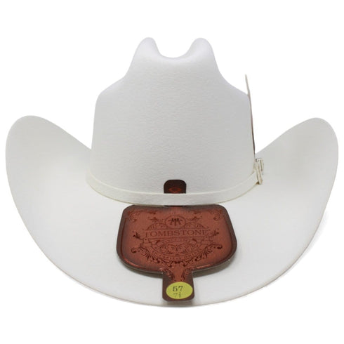 Tombstone 20X Cowboy Felt Hat White TOM-2407-W