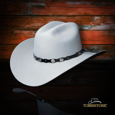 Tombstone 20X Cowboy Felt Hat Low Crown Cristal Gray TOM-4206