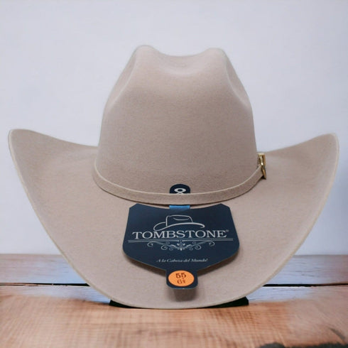 Tombstone 20X Cowboy Felt Hat East West Shape Beige TOM-4107