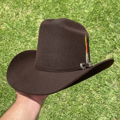 Tombstone 20X Cowboy Felt Hat Los Dos Carnales Shape Brown Chocolate TOM-2409C