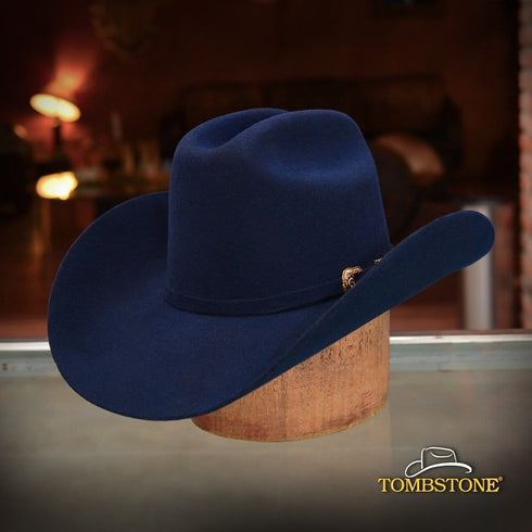 Tombstone 20X Cowboy Felt Hat Los Dos Carnales Shape Navy Blue TOM-2401N