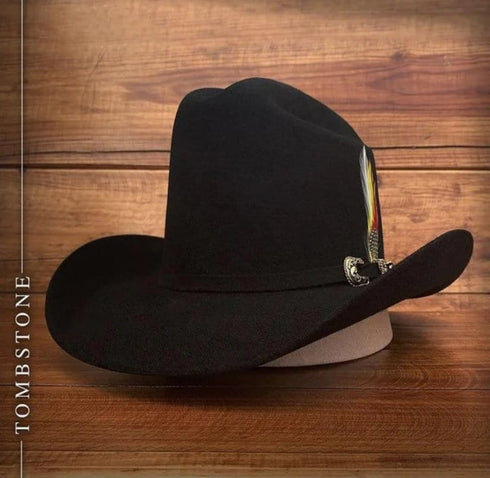 Tombstone 20X Cowboy Felt Hat Los Dos Carnales Shape Black TOM-2407