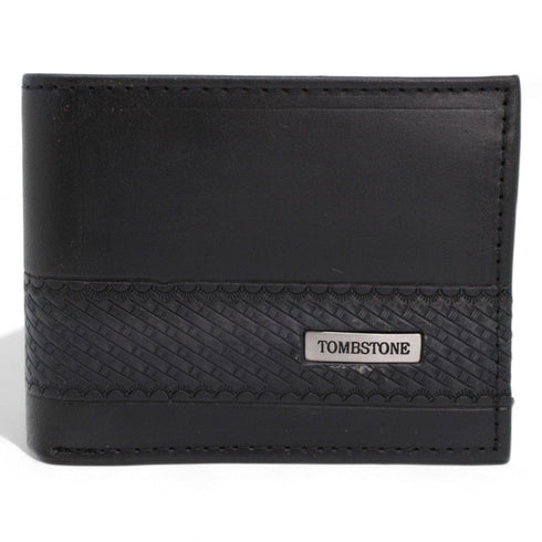 Tombstone Wallets Tombstone Chiseled Genuine Leather Wallet Black TOM-W242