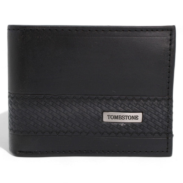 Tombstone Wallets Tombstone Chiseled Genuine Leather Wallet Black TOM-W242