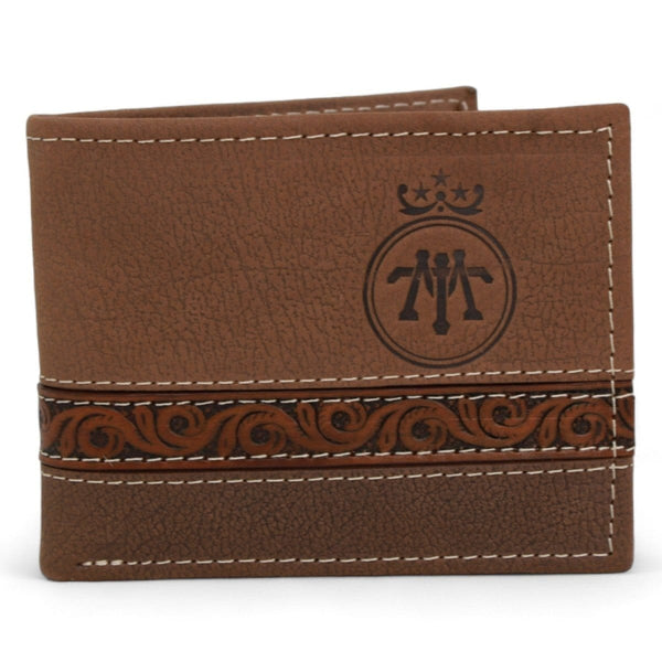 Tombstone Wallets Tombstone Chiseled Genuine Leather Wallet Brown TOM-W233