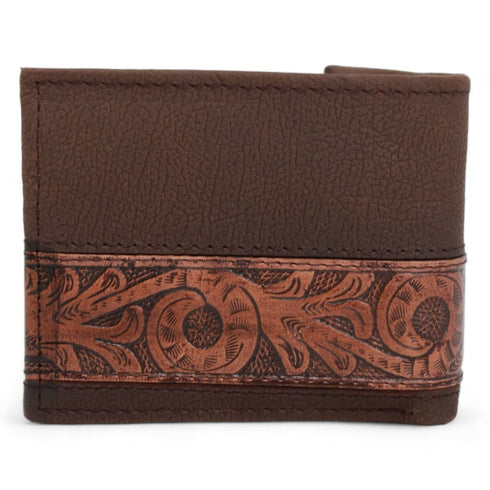 Tombstone Genuine Leather Flower Chiseled Wallet TOM-W4802