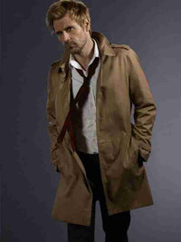 Men's Khaki Cotton Trench Coat – Classic Long Sleeve Outerwear