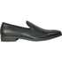 Bravo Mens Classic Plain Toe Slip on Loafer Dress Shoe in Black