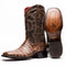 Marco Di Milano Tuscon Stone Brown Caiman Crocodile Square Toe Cowboy Boots