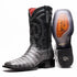 Marco Di Milano Tuscon Stone Gray Caiman Crocodile Square Toe Cowboy Boots