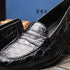 Zelli Tuscany Genuine Caiman Crocodile Penny Loafer in Black