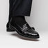 Zelli Tuscany Genuine Caiman Crocodile Penny Loafer in Black