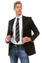 Mens Black Sport Coat - Men's Designer Suit Separate Jacket In Black