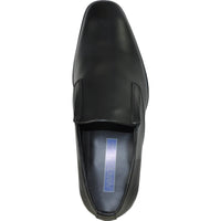 Bravo Mens Plain Pointy Square Toe Dress Loafer in Black - Men's Dress Shoes