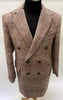 Mens Plaid Overcoat - Brown Wool Peacoat