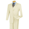 (38R, 42XL, 52L, 54R, 56L) Regular Fit 3 Piece Ivory Suit