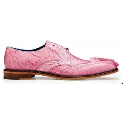 Belvedere Valter Rose Pink Genuine Caiman Crocodile and Lizard Dress Shoes