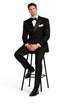 Black Double Breasted Suits Tuxedo Jacket + Pants Chore Jackets