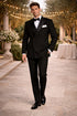 Black Double Breasted Suits Tuxedo Jacket + Pants Chore Jackets
