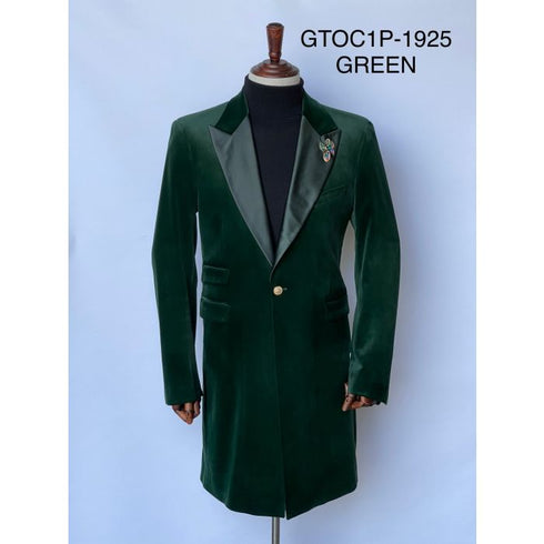 Velvet Long Coat - Velvet Car coat - Green Coat $199