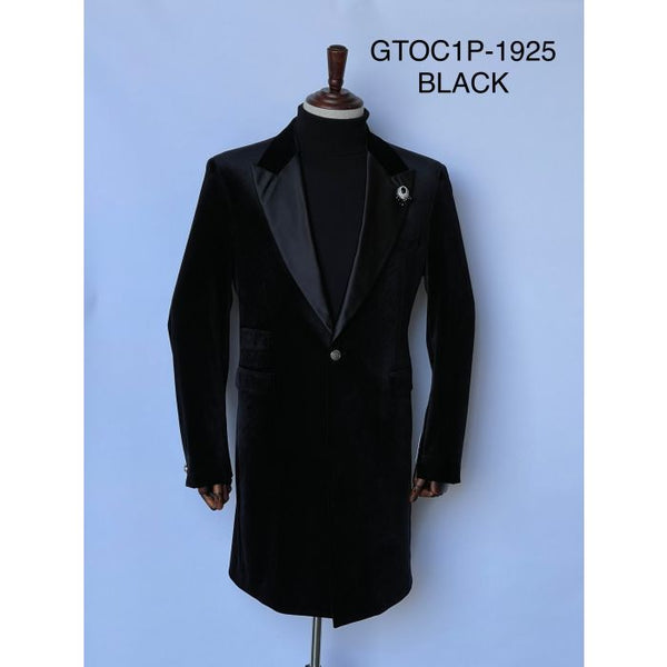 Velvet Long Coat - Velvet Car coat - Black Coat $199