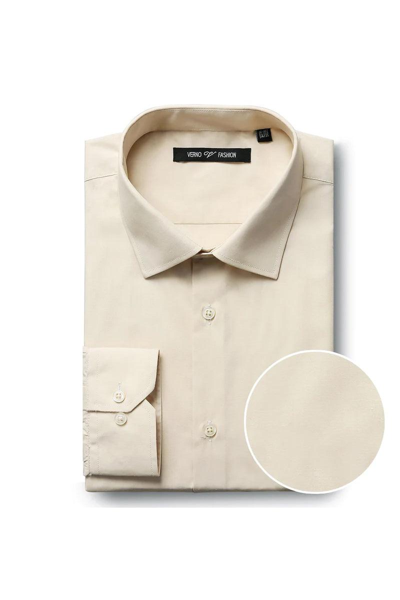 Mens Classic Spread Collar Dress Shirt