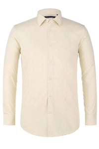 Verno Mens Classic Spread Collar Dress Shirt - Taupe - USA Men's Outlet