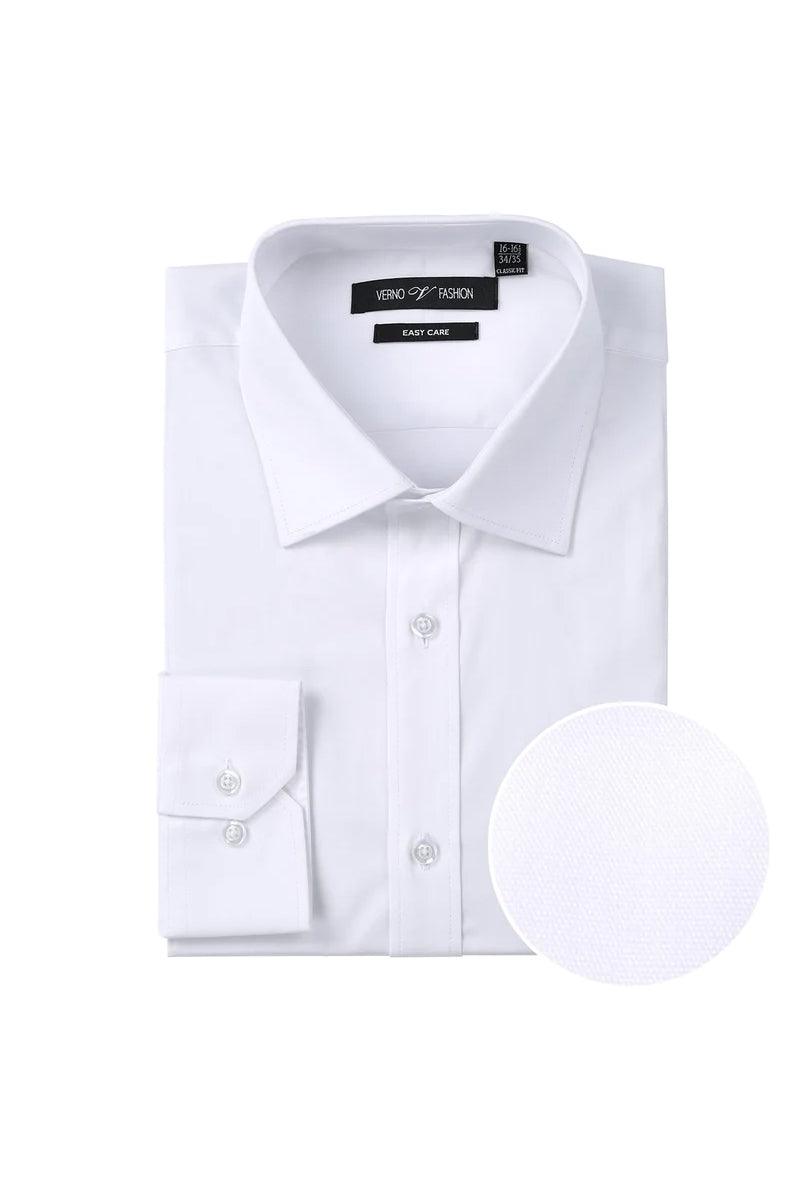 Men's White Slim Fit Dress Shirt, Spread Collar – OvercoatUSA