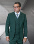 Statement Men's 3 Piece 100% Wool Modern Fit Suit - Textured Windowpane