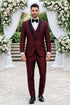 Men’s Versailles Burgundy Tuxedo 3-Piece Set with Shawl Lapel