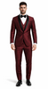 Men’s Versailles Burgundy Tuxedo 3-Piece Set with Shawl Lapel