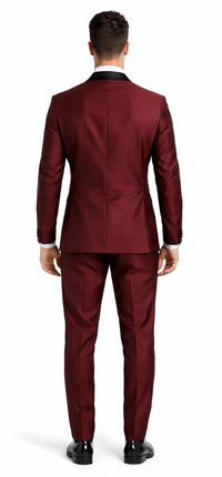 Men’s Versailles Burgundy Tuxedo 3-Piece Set with Shawl Lapel