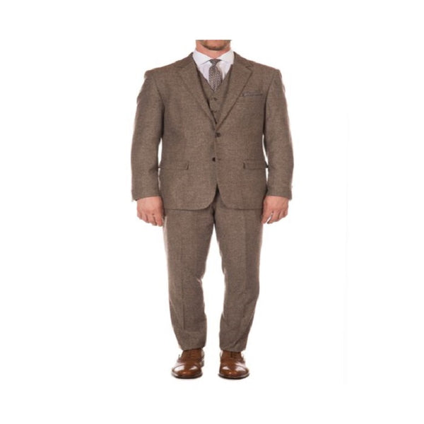 Brown Peak Blinder Custom Vested OverCoat Suit