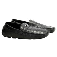 Vestigium Caiman Belly Driving Loafers Black - Black Caiman Belly men's driving loafer