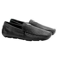 Vestigium Shark Driving Loafers Black - Black Shark men's driving loafer