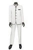 Mens White Sharkskin Mandarin Collar Tuxedo - 2 Piece Slim Fit Luxury Set