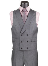 Harlem Nights Suits for Men - Vinci Mens Charcoal 3 Piece Suit Fancy Vest Big Lapel Modern Fit MV2K-2