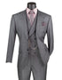 Harlem Nights Suits for Men - Vinci Mens Charcoal 3 Piece Suit Fancy Vest Big Lapel Modern Fit MV2K-2
