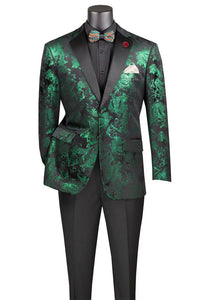 Posh Paisley Velvet Emerald Tuxedo Jacket