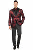 Posh Paisley Velvet Red Tuxedo Jacket